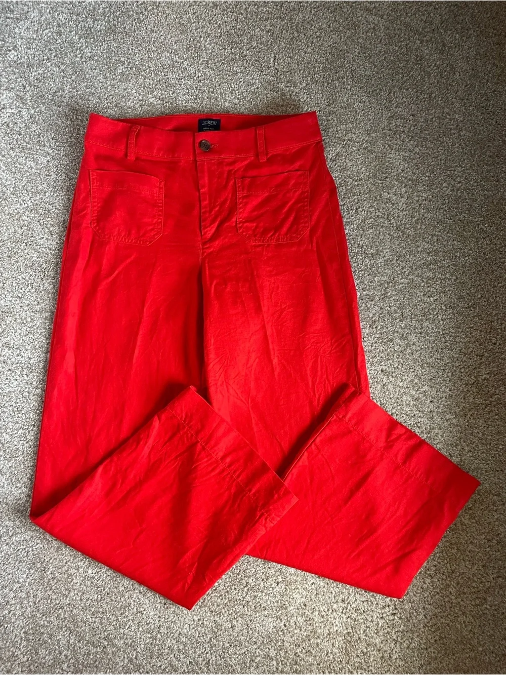 Linen-blend Lizzie Wide Leg Pant - Vibrant Flame, Sz 27
